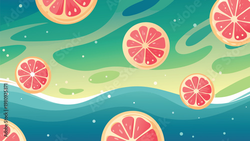 Seamless Dried Lemon Slice Pattern Scene Vector i