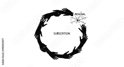 renewal subscription concept with hands forming a circle