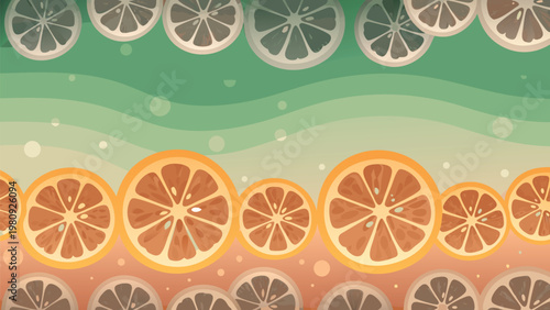 Seamless Dried Orange Slice Pattern Scene Vector