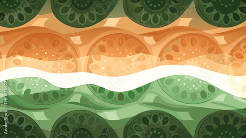 Seamless Layered Fruit Composition Scene Vector i