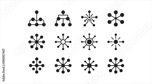 Abstract data structure and connectivity symbols collection for technology and communication concepts