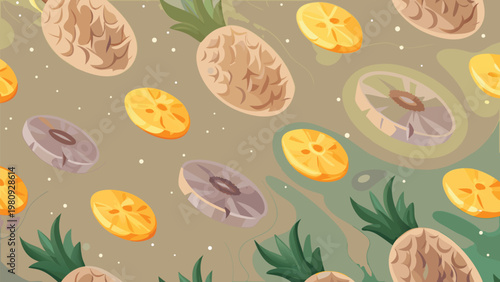 Seamless Tropical Dried Fruit Pattern Scene Vecto