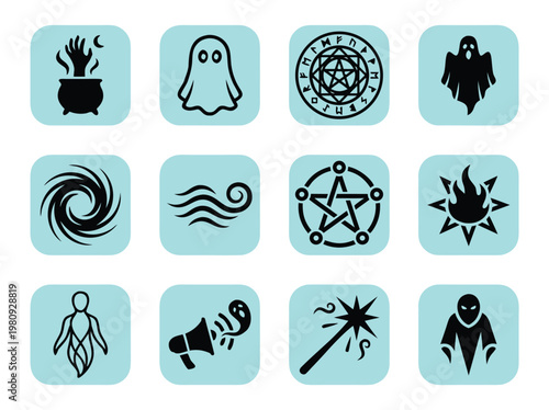 Collection of Magic and Fantasy Icons.