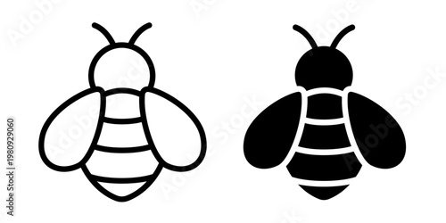 Beekeeping and Honey icon set label, logo, badge, sticker, sign, symbol, banner, line, flat vector, isolated illustration. Nest, bee, beehive, honeycomb, honey, pollen, jar, hive, spoon, flower icons.