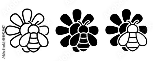 Beekeeping and Honey icon set label, logo, badge, sticker, sign, symbol, banner, line, flat vector, isolated illustration. Nest, bee, beehive, honeycomb, honey, pollen, jar, hive, spoon, flower icons.