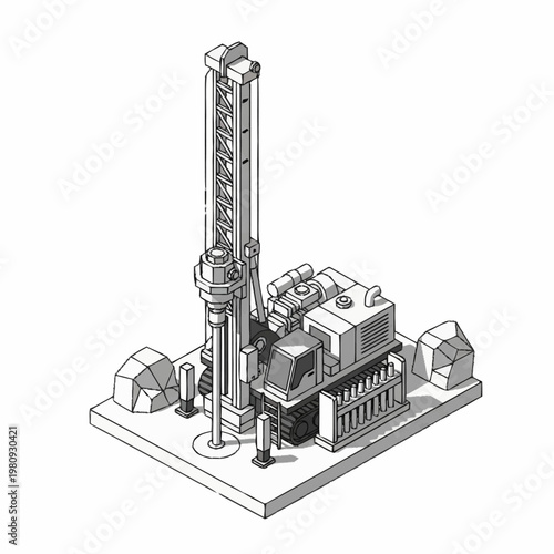 Industrial drilling rig equipment for exploration and construction.