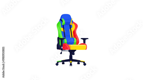 Colorful ergonomic office chair design.