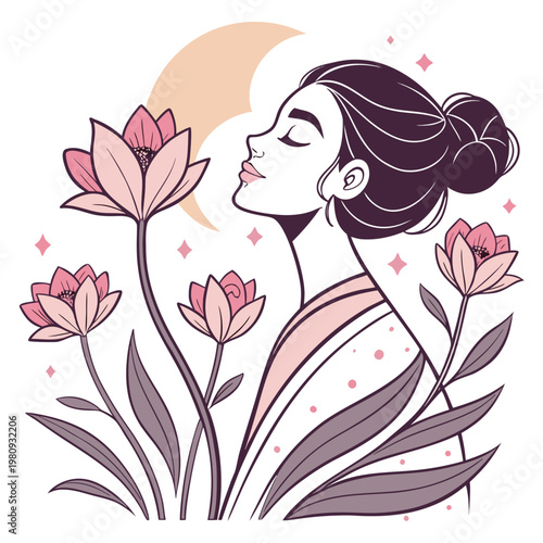 Enchanted Floral Spirit Illustration