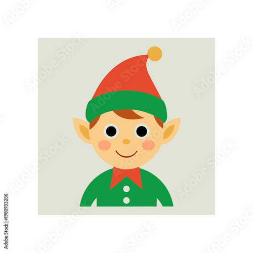Cute Christmas Elf Cartoon SVG Illustration