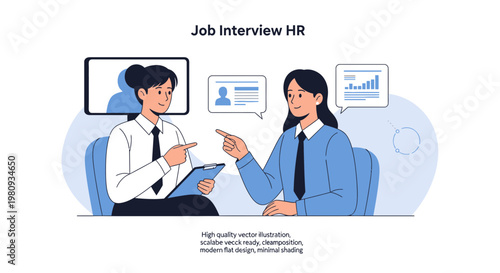 Job Interview HR: Two Women Discussing Career Opportunities in Modern Office