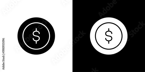 Coin Icon Sheet Black And White