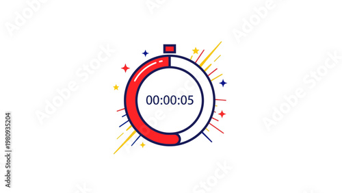 Digital Stopwatch Timer Graphic Interface.