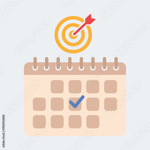 Calendar Target Focus: a business concept centered around a calendar and a target, representing the goals, deadlines, and time management essential for business success.