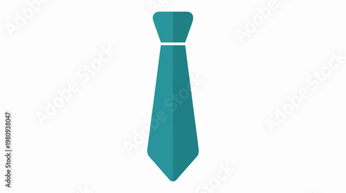 Sleek teal necktie vector icon, symbolizing professionalism, corporate fashion, and elegant business attire. This minimalist graphic design element is ideal for modern digital applications