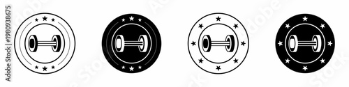 Dumbbell icon template design. Dumbbell flat design template for business. Stock vector.