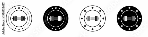 Dumbbell icon template design. Dumbbell flat design template for business. Stock vector.