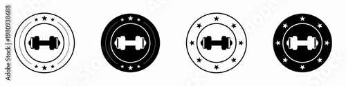 Dumbbell icon template design. Dumbbell flat design template for business. Stock vector.