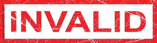Invalid Stamp Text – Grunge Distressed Red Label