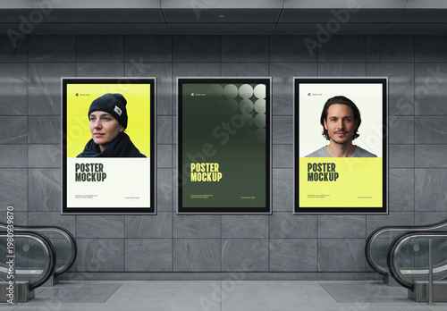 Subway Wall Poster Mockup