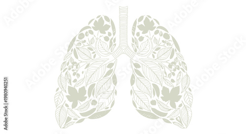 Human lungs anatomy organ details.