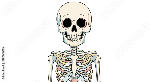 Human Skeleton Anatomy Medical Illustration.