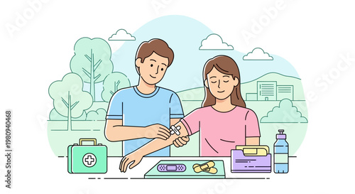 Man and woman first aid training.