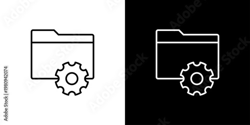 Setting Folder Icon Sheet Black And White