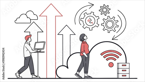 Business growth arrows upward success strategy UI