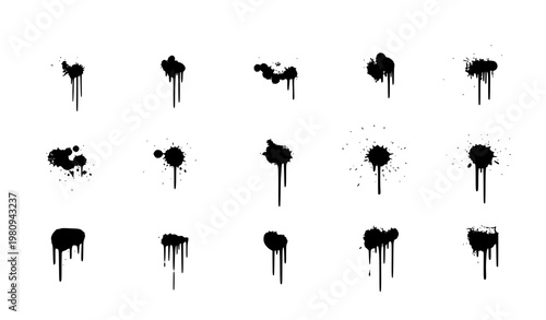Subtle black ink splatter texture vector with light spray blots and minimal grunge overlay elements isolated on white