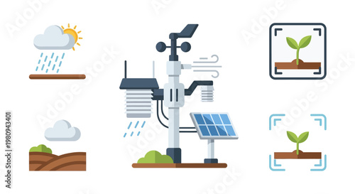 Weather station with solar panel technology.