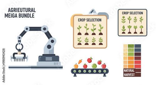 Agricultural robotic arm picking fruits.