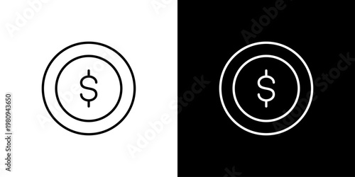 Coin Icon Sheet Black And White