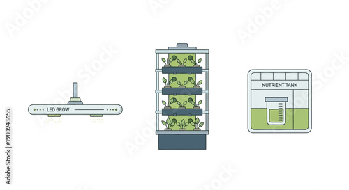 Automated Vertical Farming System Equipment.