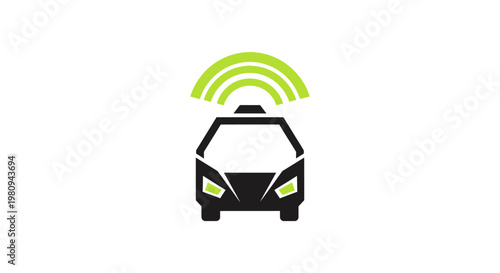 Autonomous Vehicle WiFi Signal Icon.
