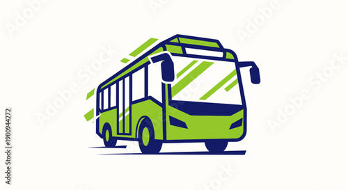 Green Bus Vehicle Transportation.
