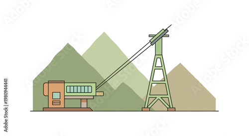 Illustration of a mining crane.
