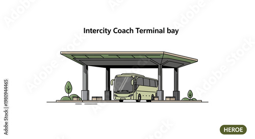 Intercity Coach Bus Terminal Station Bay.