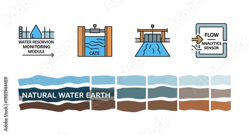 Layers of Natural Water Earth.