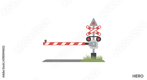 Railway crossing gate arm barrier.