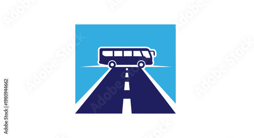 Purple Bus on the Highway Road.