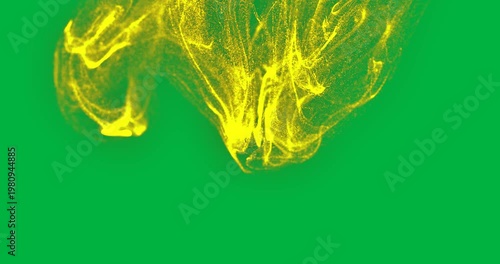 Animation of yellow smoke trail on white background