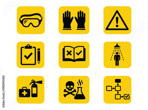 Collection of Safety Icons and Symbols.