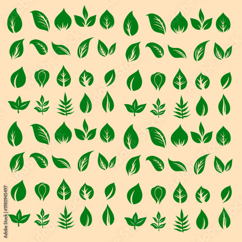seamless pattern with green leaves