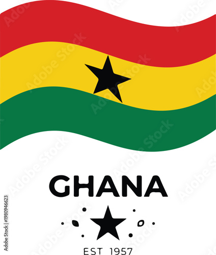 Ghana Flag Emblem with Est