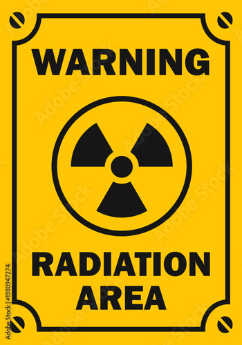 radiation area radioactive sign symbol materials danger poster banner printable plaque template design