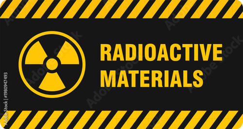 radioactive materials radiation danger warning sign printable banner poster plaque for industry template design