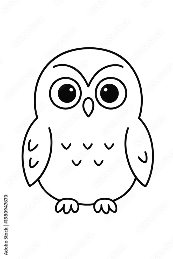 Fototapeta premium A funny owl in this happy vector illustration of a fun comic character art design