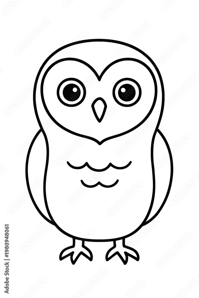 Fototapeta premium a funky owl face designed as a cartoon animal icon for a fun nature art symbol