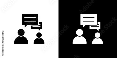 Conversation Icon Sheet Black And White