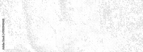 Halftone background pattern. Grain texture polka dots on white background. Dot art speck distressed grunge texture banner